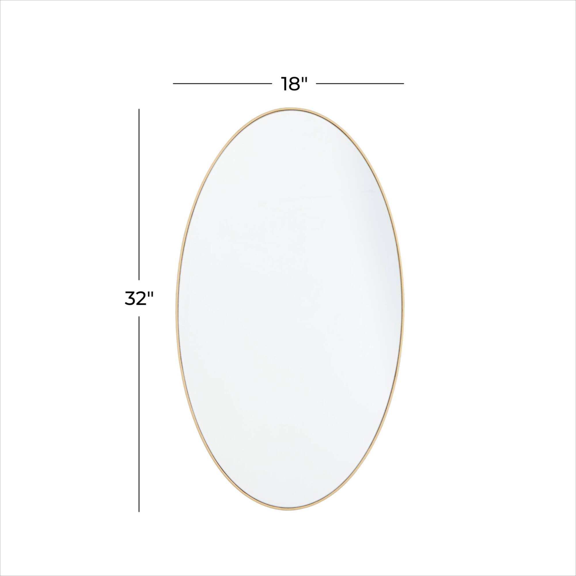 Gold Contemporary Wall Mirror, 18" x 1" x 32"